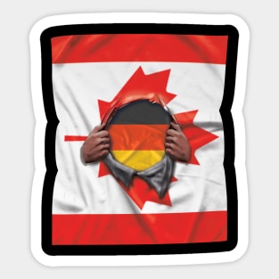 Germany Flag Canadian Flag Ripped - Gift for German From Germany Sticker